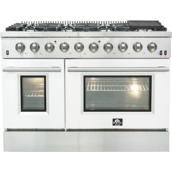  Forno Galiano Alta Qualita 48-inch Freestanding Gas Range with Convection Technology FFSGS6244-48WHT IMAGE 1