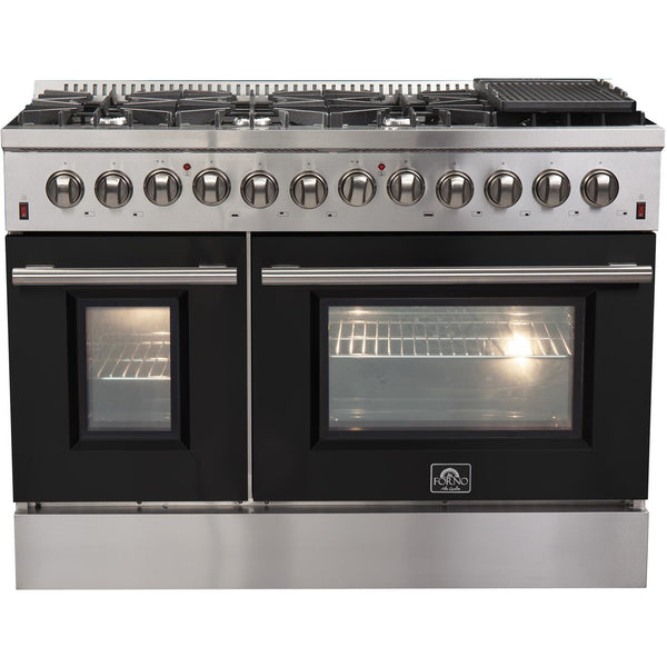  Forno Galiano Alta Qualita 48-inch Freestanding Dual Fuel Range with Convection Technology FFSGS6156-48BLK IMAGE 1