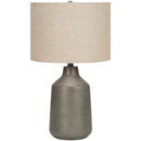 Monarch I 9703 Table Lamp - Grey Concrete / Beige Shade IMAGE 1