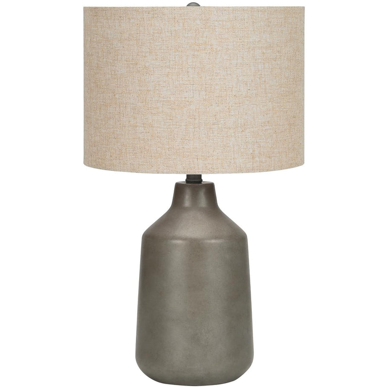Monarch I 9703 Table Lamp - Grey Concrete / Beige Shade IMAGE 1