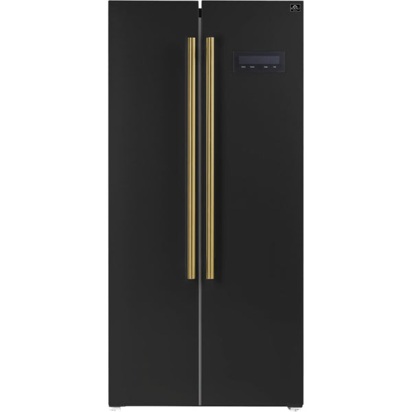  Forno 33-inch, 15.6 cu.ft. Freestanding Side-by-Side Refrigerator with LED Display on Door FFRBI1805-33BLK IMAGE 1