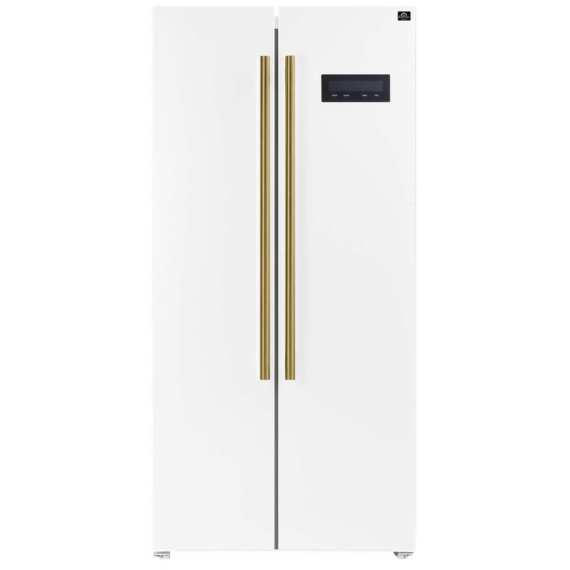  Forno 33-inch, 15.6 cu.ft. Freestanding Side-by-Side Refrigerator with LED Display on Door FFRBI1805-33WHT IMAGE 1