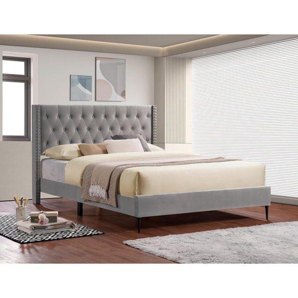 IFDC Queen Upholstered Platform Bed IF 5590 - 60 IMAGE 1