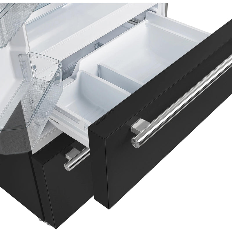  Forno 36-inch, 19.2 cu.ft. Counter-Depth French 4-Door Refrigerator with Internal Ice Maker FFRBI1820-36BLK IMAGE 13