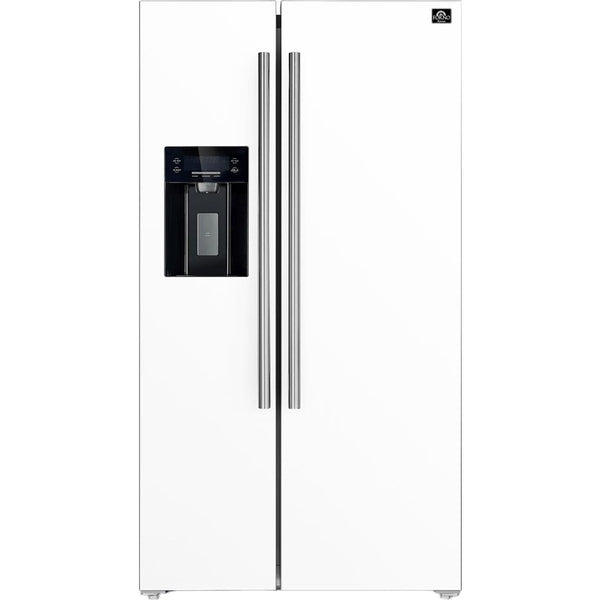  Forno 36-inch, 20 cu. ft. Freestanding Side-by-Side Refrigerator FFRBI1844-36WHT IMAGE 1