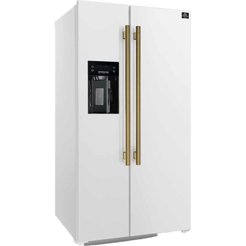  Forno 36-inch, 20 cu. ft. Freestanding Side-by-Side Refrigerator FFRBI1844-36WHT IMAGE 4