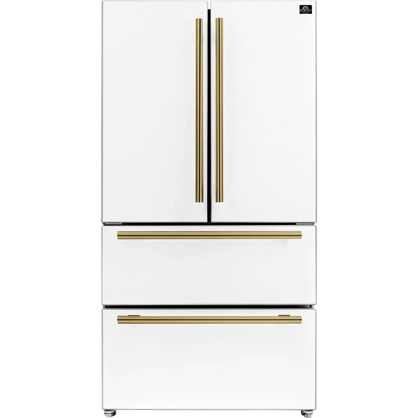  Forno 36-inch, 19.2 cu.ft. Counter-Depth French 4-Door Refrigerator with Internal Ice Maker FFRBI1820-36WHT IMAGE 1
