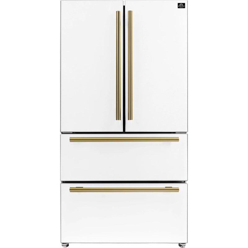  Forno 36-inch, 19.2 cu.ft. Counter-Depth French 4-Door Refrigerator with Internal Ice Maker FFRBI1820-36WHT IMAGE 1