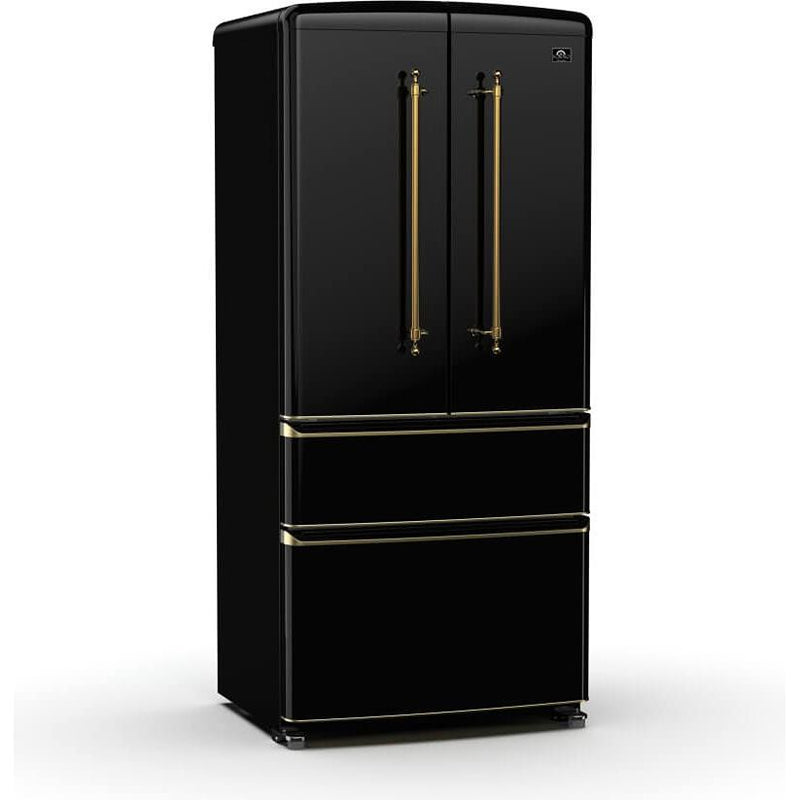  Forno 33-inch, 18 cu. ft. Counter-Depth French Four Door Refrigerator with Interior Ice Maker FFFFD1791-33BLK IMAGE 3