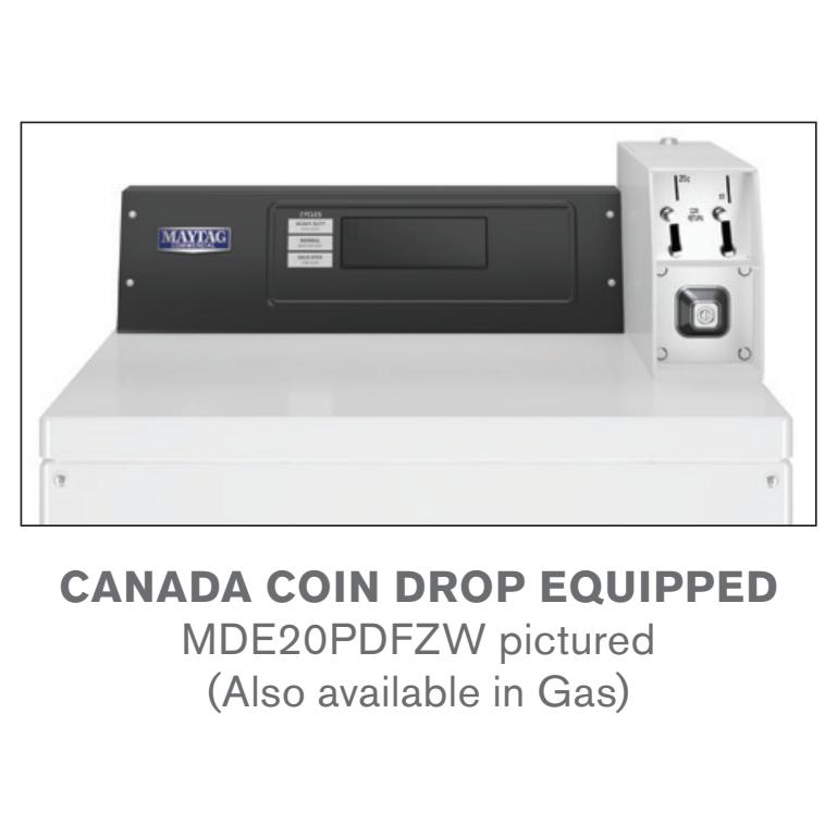 Maytag Commercial Laundry Single-Load Top-Load Matching Dryer - Coin Drop Equipped MDE20PDFZW IMAGE 2