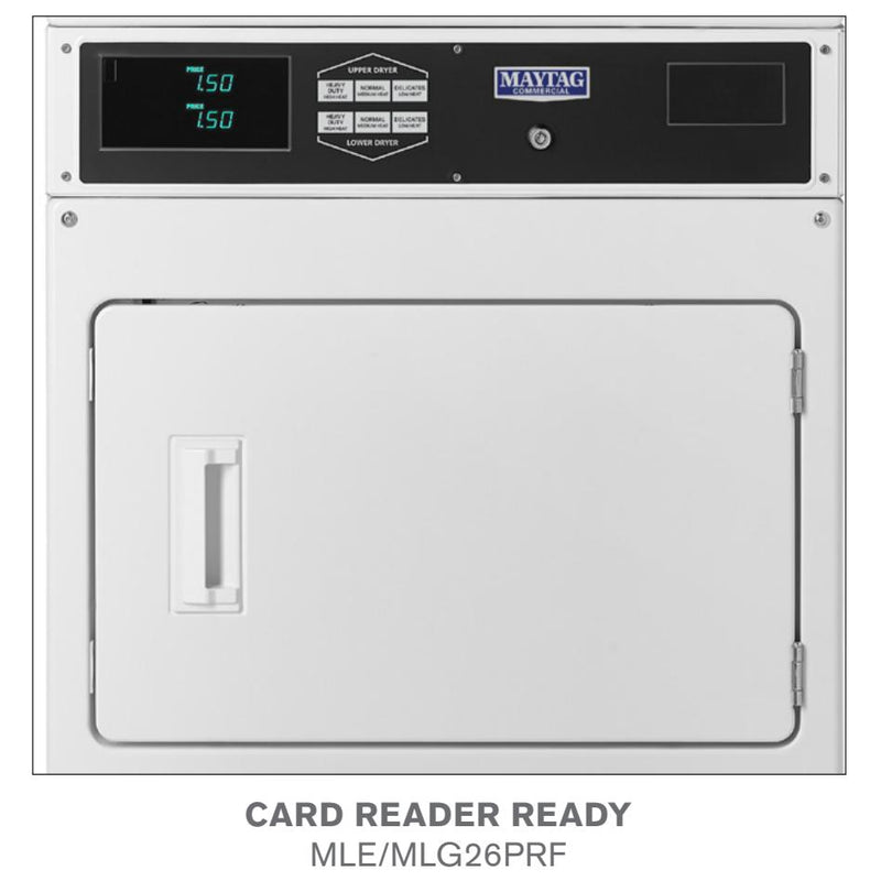 Maytag Commercial Laundry Combination Stack Dryer/Dryer - Card Reader Ready MLG27PRFWW IMAGE 2