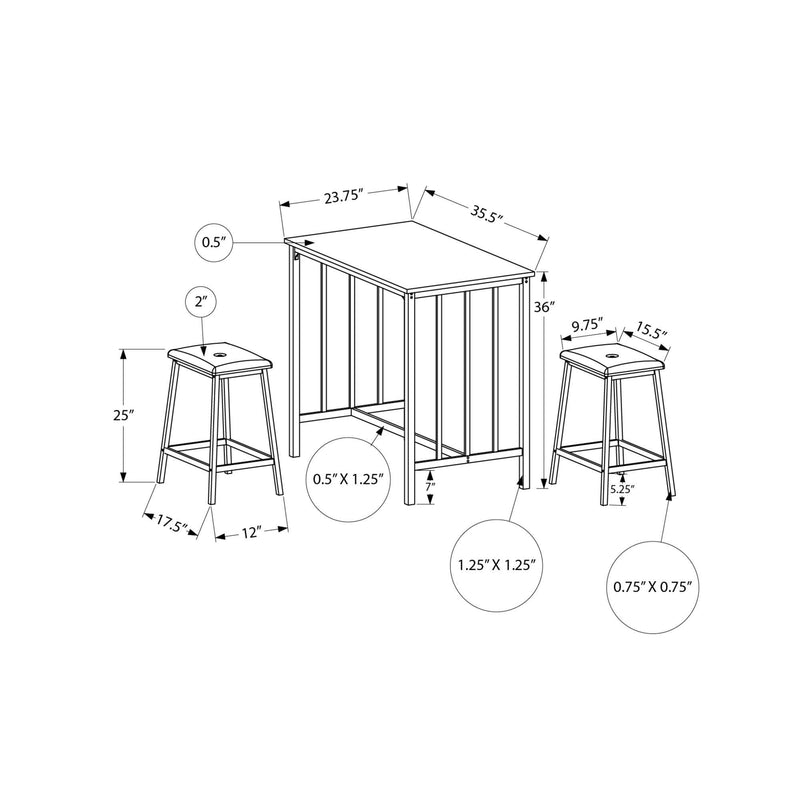 Monarch 3 pc Counter Height Dinette I 1147 IMAGE 4