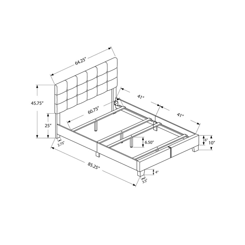 Monarch Queen Upholstered Panel Bed I 5801Q IMAGE 3