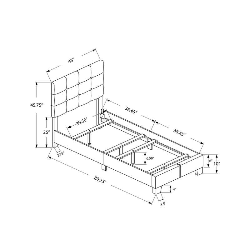 Monarch Twin Upholstered Panel Bed I 5803T IMAGE 3