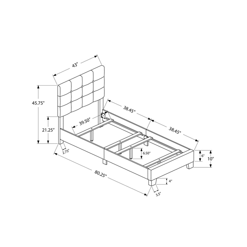 Monarch Twin Upholstered Panel Bed I 5918T IMAGE 4