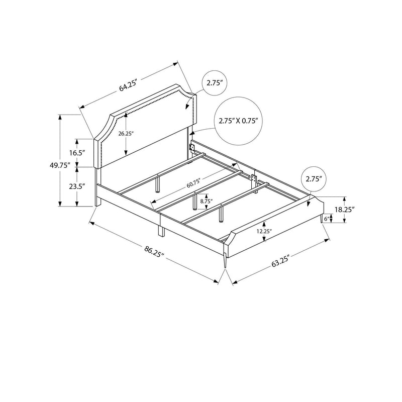 Monarch Queen Upholstered Panel Bed I 6035Q IMAGE 9