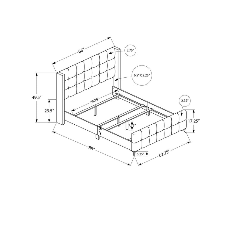 Monarch Queen Upholstered Panel Bed I 6041Q IMAGE 10