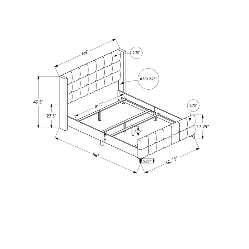 Monarch Queen Upholstered Panel Bed I 6042Q IMAGE 4