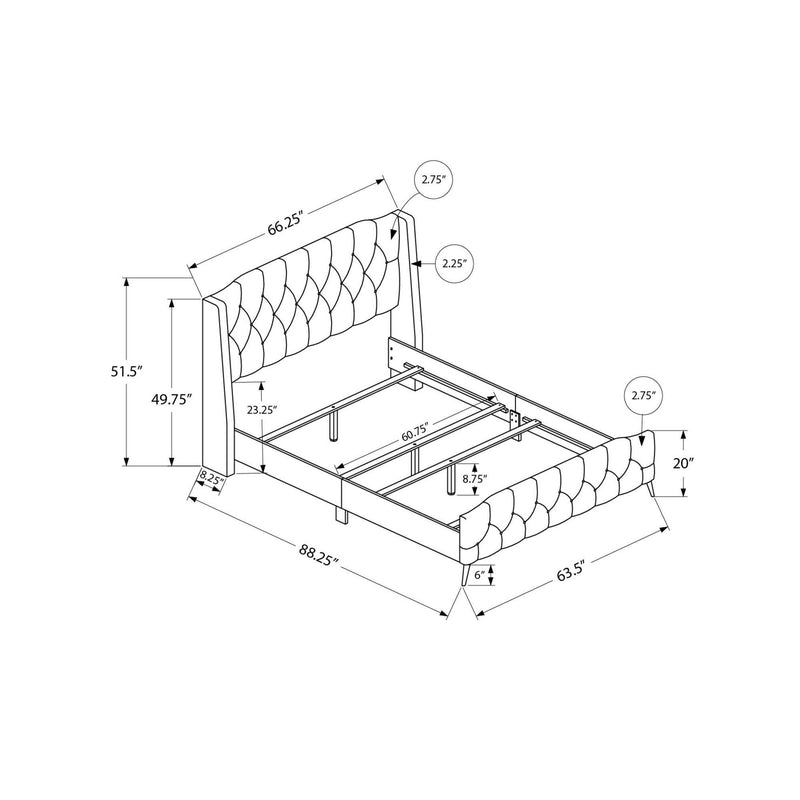Monarch Queen Upholstered Panel Bed I 6046Q IMAGE 4
