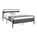 Monarch I 6075Q Bed - Queen Size / Grey Fabric / Black Metal Platform IMAGE 2
