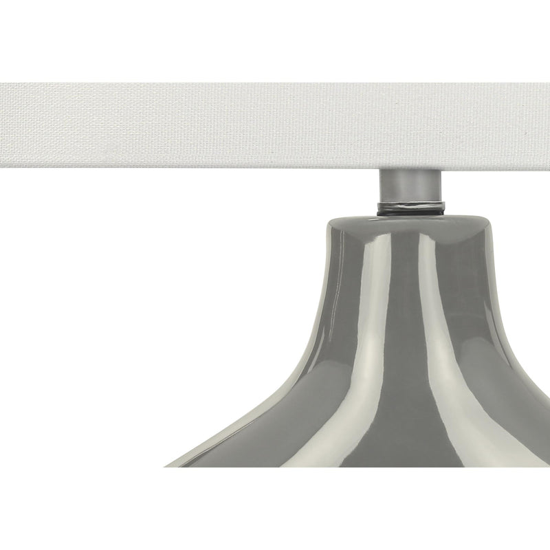 Monarch I 9661 25"H Table Lamp Grey Ceramic / Ivory Shade IMAGE 4