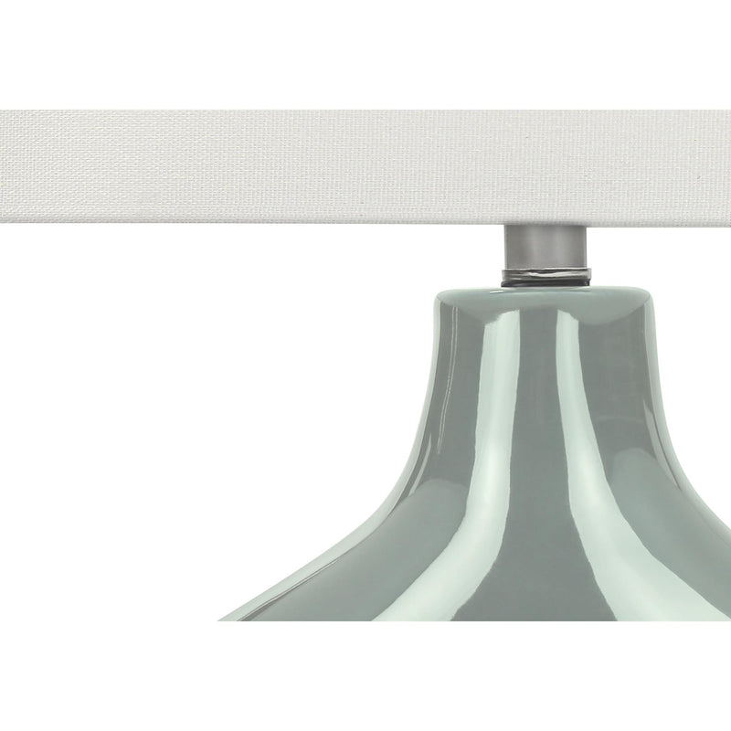 Monarch I 9664 25"H Table Lamp Green Ceramic / Ivory Shade IMAGE 4