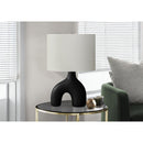 Monarch I 9666 25"H Table Lamp Black Ceramic / Ivory Shade IMAGE 1