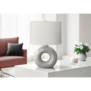 Monarch I 9668 24"H Table Lamp Grey Ceramic / Ivory Shade IMAGE 1