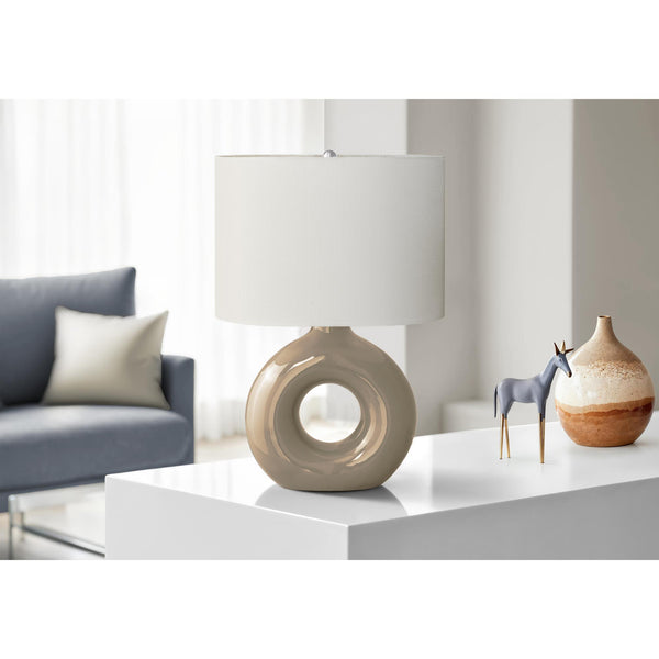 Monarch I 9669 24"H Table Lamp Brown Ceramic / Ivory Shade IMAGE 1