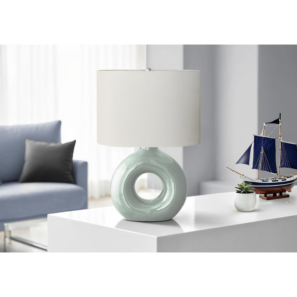 Monarch I 9671 24"H Table Lamp Green Ceramic / Ivory Shade IMAGE 1