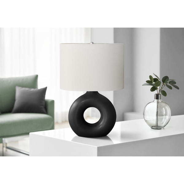 Monarch I 9673 24"H Table Lamp Black Ceramic / Ivory Shade IMAGE 1