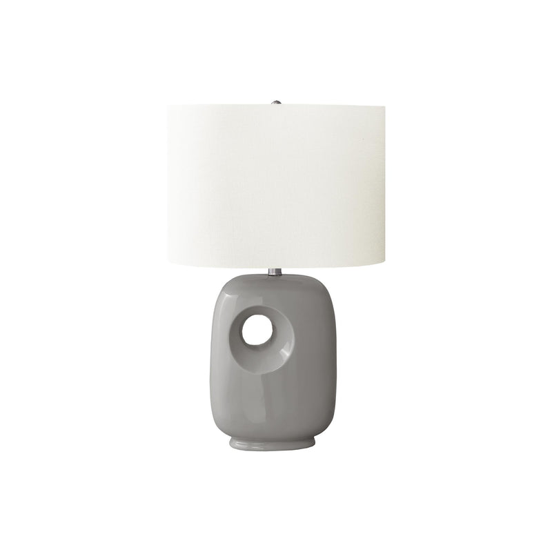 Monarch I 9675 26"H Table Lamp Grey Ceramic / Ivory Shade IMAGE 3