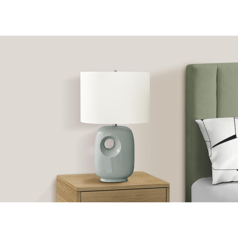 Monarch I 9678 26"H Table Lamp Green Ceramic / Ivory Shade IMAGE 2