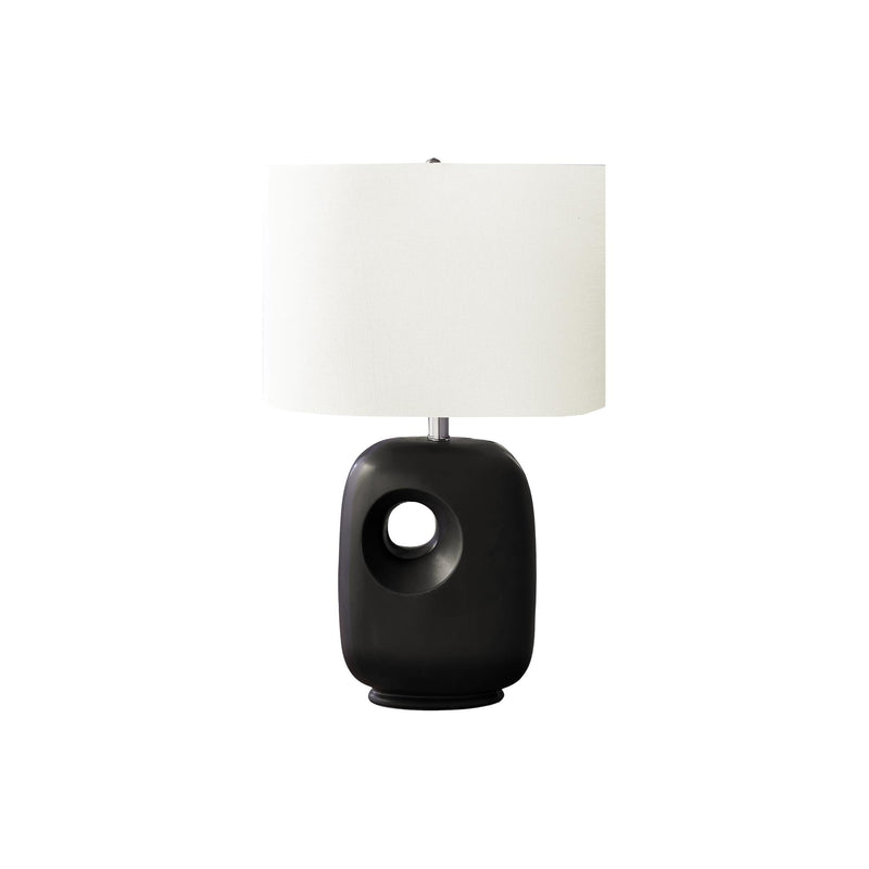 Monarch I 9680 26"H Table Lamp Black Ceramic / Ivory Shade IMAGE 3