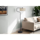 Monarch I 9690 61"H Floor Lamp Black Metal / Beige Shade IMAGE 1
