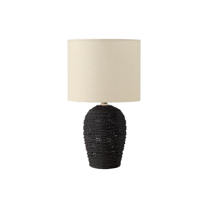 Monarch I 9853 17"H Table Lamp Black Rattan / Beige Shade IMAGE 2