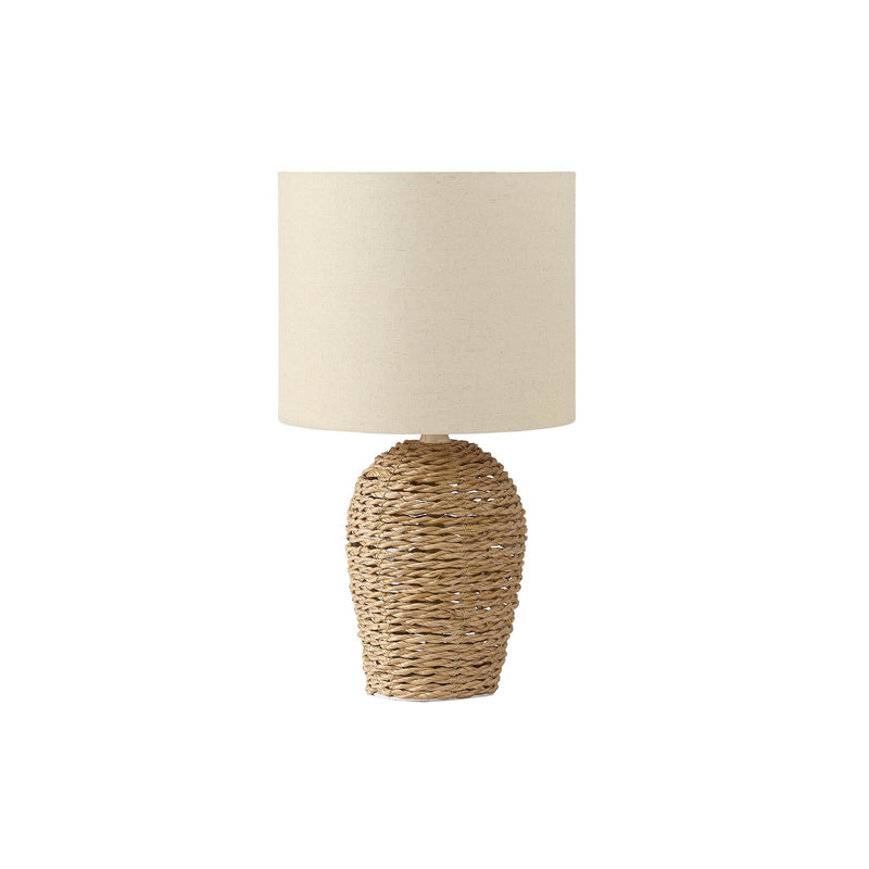 Monarch I 9854 17"H Table Lamp Natural Rattan / Beige Shade IMAGE 2