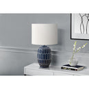 Monarch I 9876 22"H Table Lamp Blue Ceramic / Ivory Shade IMAGE 1