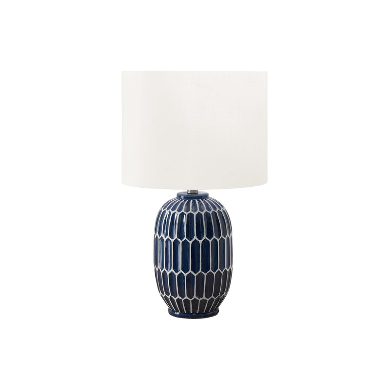 Monarch I 9876 22"H Table Lamp Blue Ceramic / Ivory Shade IMAGE 2