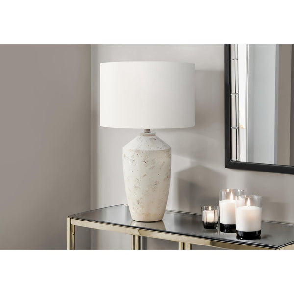 Monarch I 9892 25"H Table Lamp Ivory Concrete / Ivory Shade IMAGE 1
