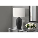 Monarch I 9893 25"H Table Lamp Black Concrete / Ivory Shade IMAGE 1
