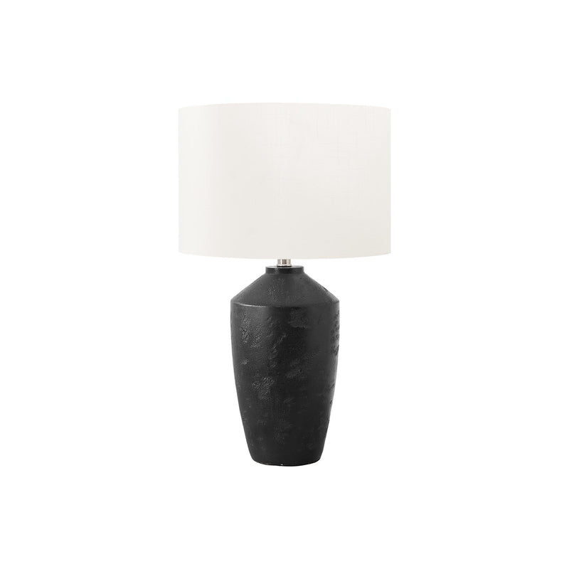 Monarch I 9893 25"H Table Lamp Black Concrete / Ivory Shade IMAGE 2