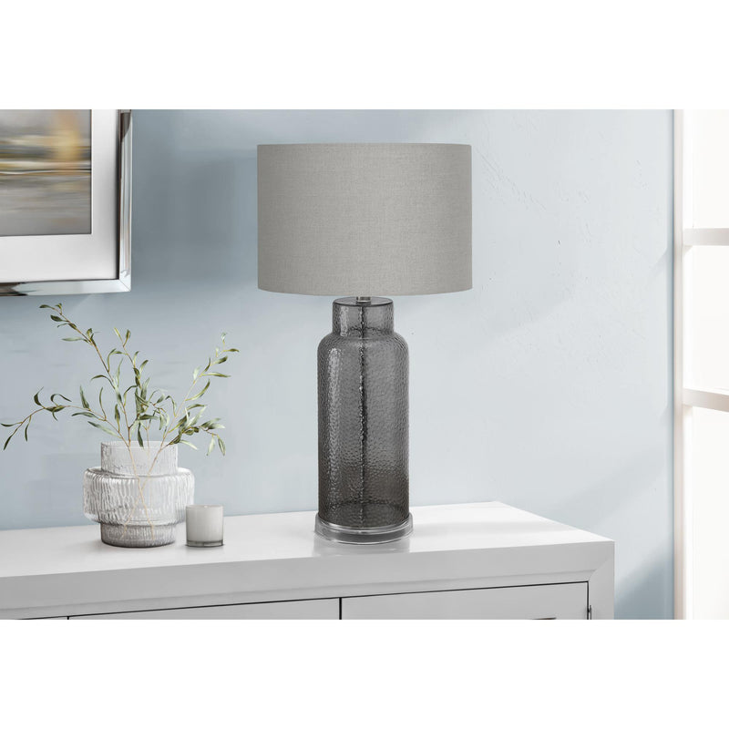 Monarch I 9910 28"H Table Lamp Grey Glass / Grey Shade IMAGE 1