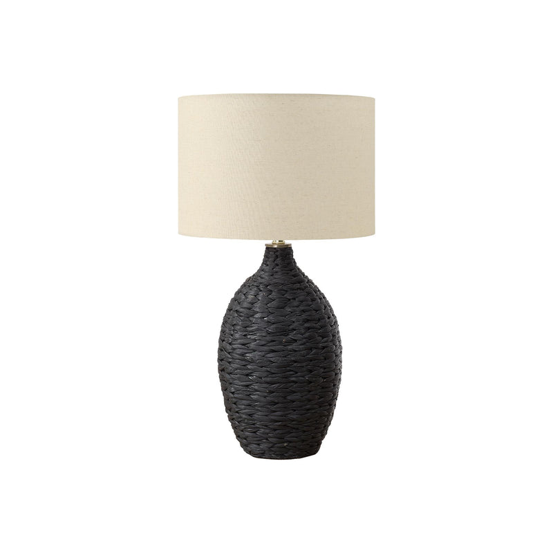 Monarch I 9918 30"H Table Lamp Black Rattan / Beige Shade IMAGE 2