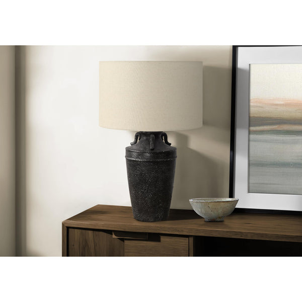 Monarch I 9940 28"H Table Lamp Black Ceramic / Beige Shade IMAGE 1