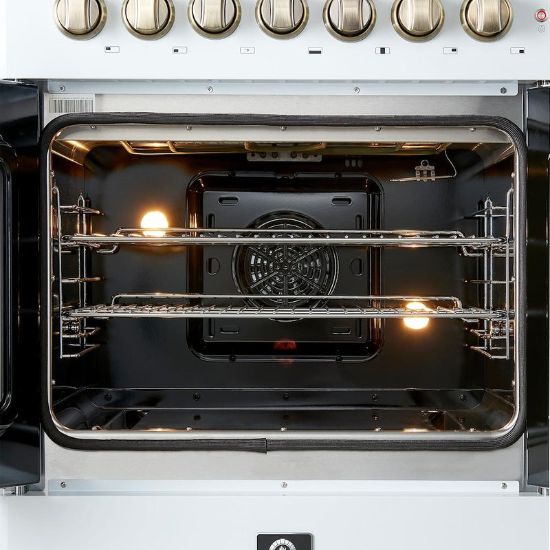 Forno 30-inch Freestanding Dual Fuel Range with French Door FFSGS6356-30WHT IMAGE 4