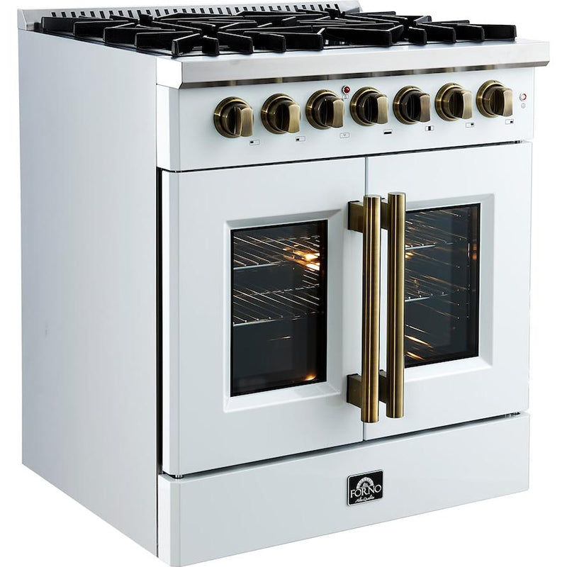  Forno 30-inch Freestanding Dual Fuel Range with French Door FFSGS6356-30WHT IMAGE 5