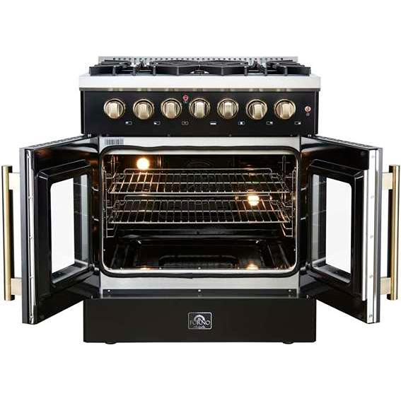  Forno 30-inch Freestanding Dual Fuel Range with French Door FFSGS6356-30BLK IMAGE 2