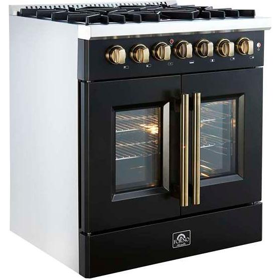  Forno 30-inch Freestanding Dual Fuel Range with French Door FFSGS6356-30BLK IMAGE 5