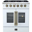  Forno 30-inch Freestanding Gas Range with French Door FFSGS6444-30WHT IMAGE 1